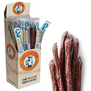 24 Pc Beef Jerky Sticks Smokie Teriyaki Flavor Bag Camping Hiking Hunting Snacks