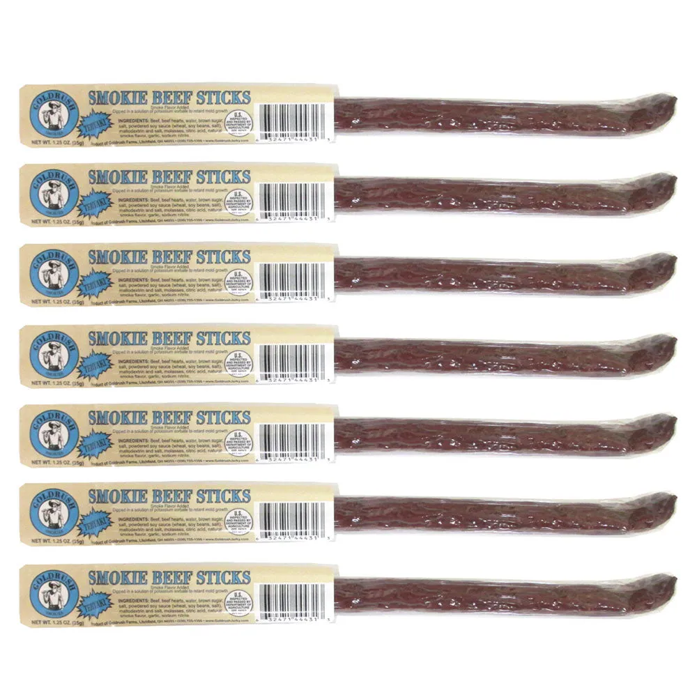 24 Pc Beef Jerky Sticks Smokie Teriyaki Flavor Bag Camping Hiking Hunting Snacks