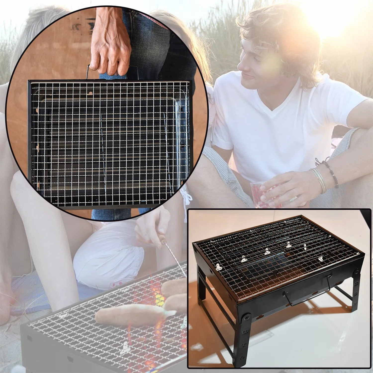 A Barbecue Grill used for making barbecue of types of food stuffs like vegetables, chicken meat etc.