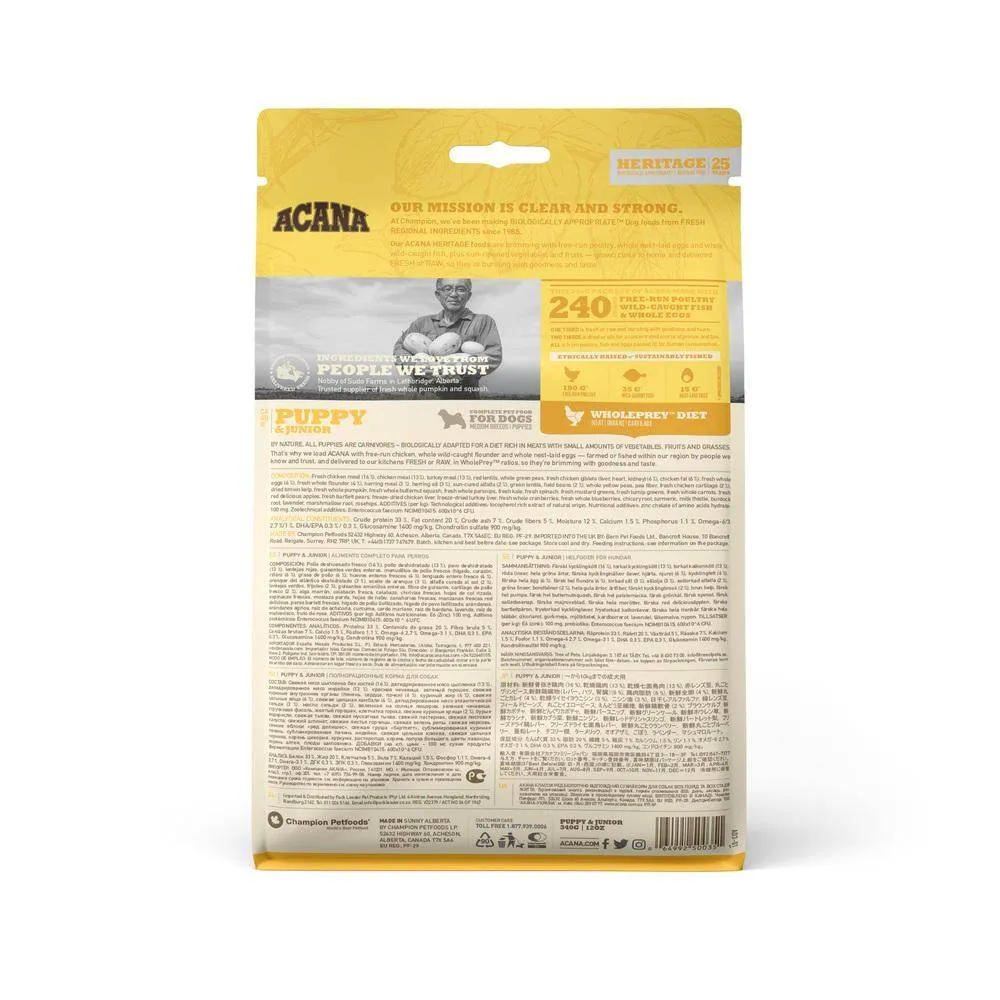 Acana Puppy & Junior, Dry Dog Food