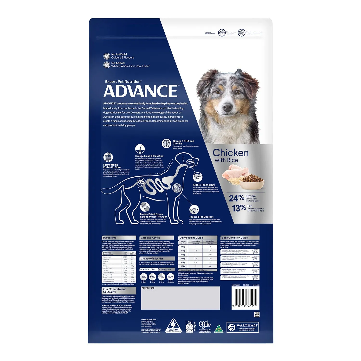 Advance Medium Breed Healthy Ageing Chicken & Rice Adult Dry Dog Food