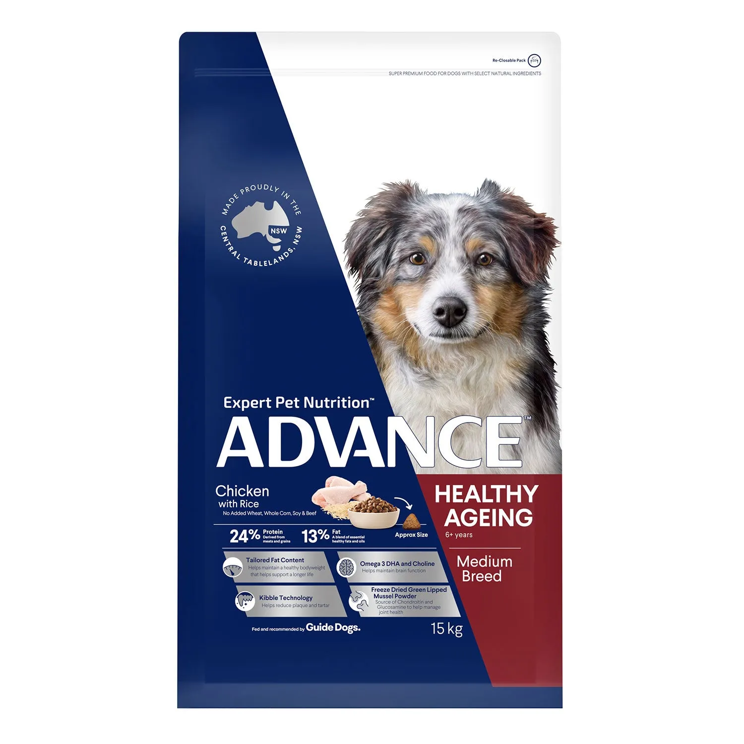 Advance Medium Breed Healthy Ageing Chicken & Rice Adult Dry Dog Food