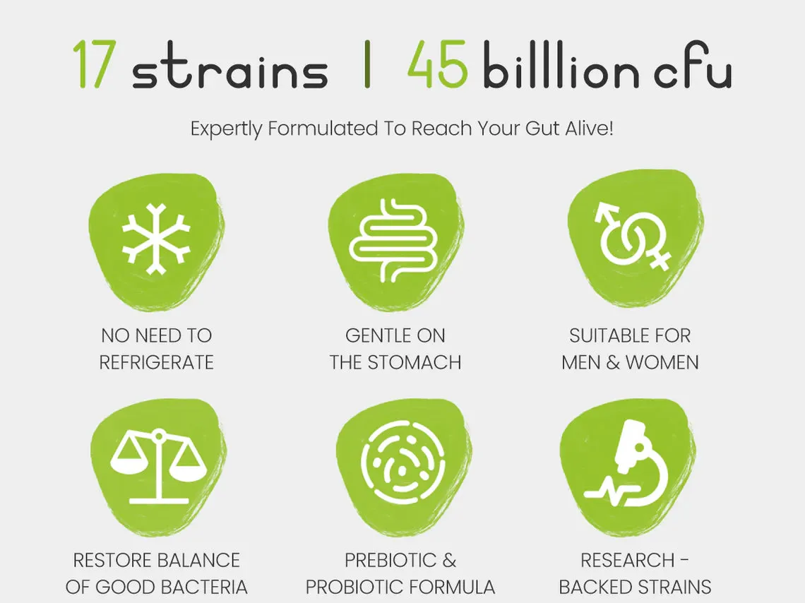 Bio Culture Probiotics Complex - 45 Billion CFU 17 Live Strains - 60 Capsules