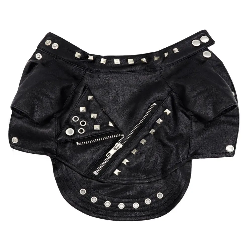 Black Leather Jacket for Cats
