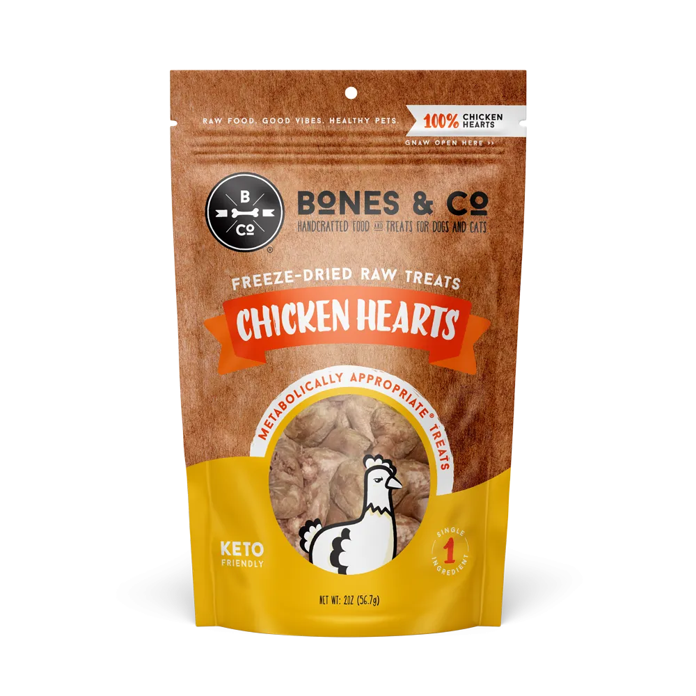Bones & Co Freeze Dried Chicken Hearts 1.9 oz.
