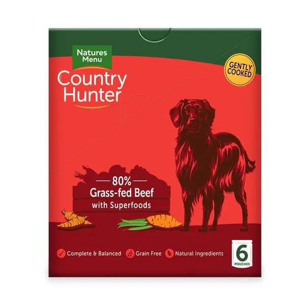 Country Hunter Dog Food Grass Grazed Beef Pouch 6 x 150g
