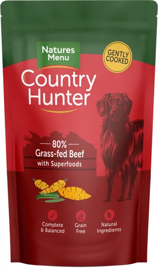 Country Hunter Dog Food Grass Grazed Beef Pouch 6 x 150g