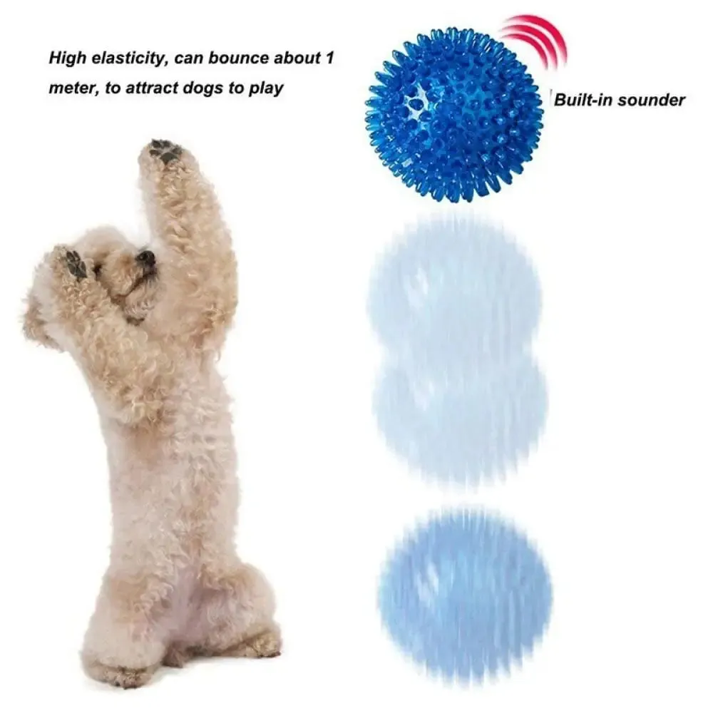 Durable Elastic Teeth Cleaning Squeak Chew Dog Ball Toy for Small, Medium, and Large Dog