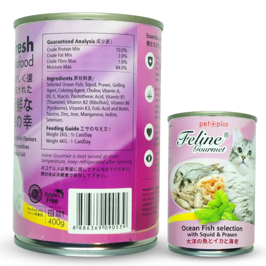 Feline Gourmet Wet Cat Food in 400g Can for Adult/Kitten Grain-Free