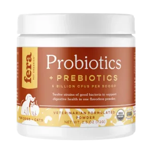 Fera Pet Organics Dog and Cat Supplement, USDA Organic Probiotics with Prebiotics