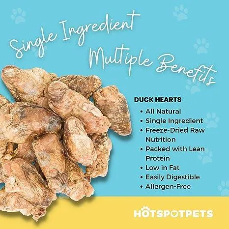 Freeze Dried Duck Hearts for Dogs & Cats