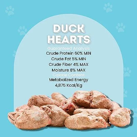 Freeze Dried Duck Hearts for Dogs & Cats
