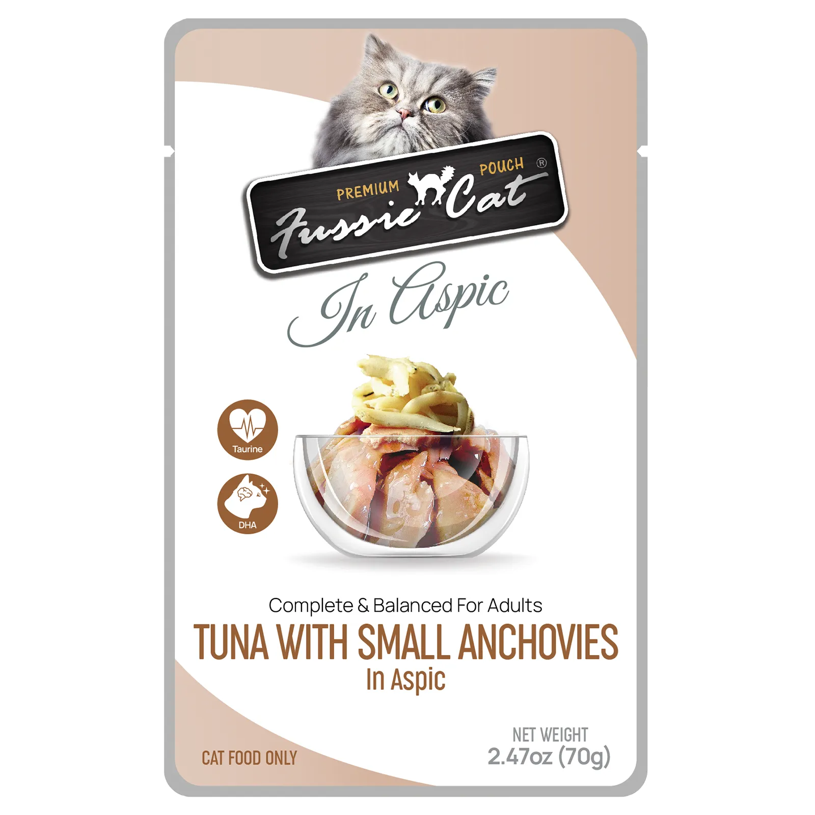 Fussie Cat Tuna With Small Anchovies In Aspic 2.47-oz Pouch, Wet Cat Food