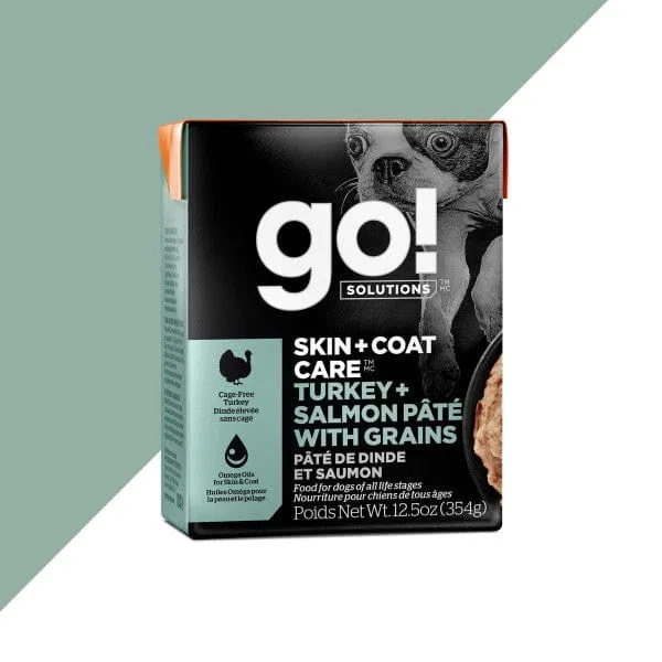 Go! Solutions Skin & Coat Care Turkey & Salmon Pate Wet Dog Food, 12.5oz