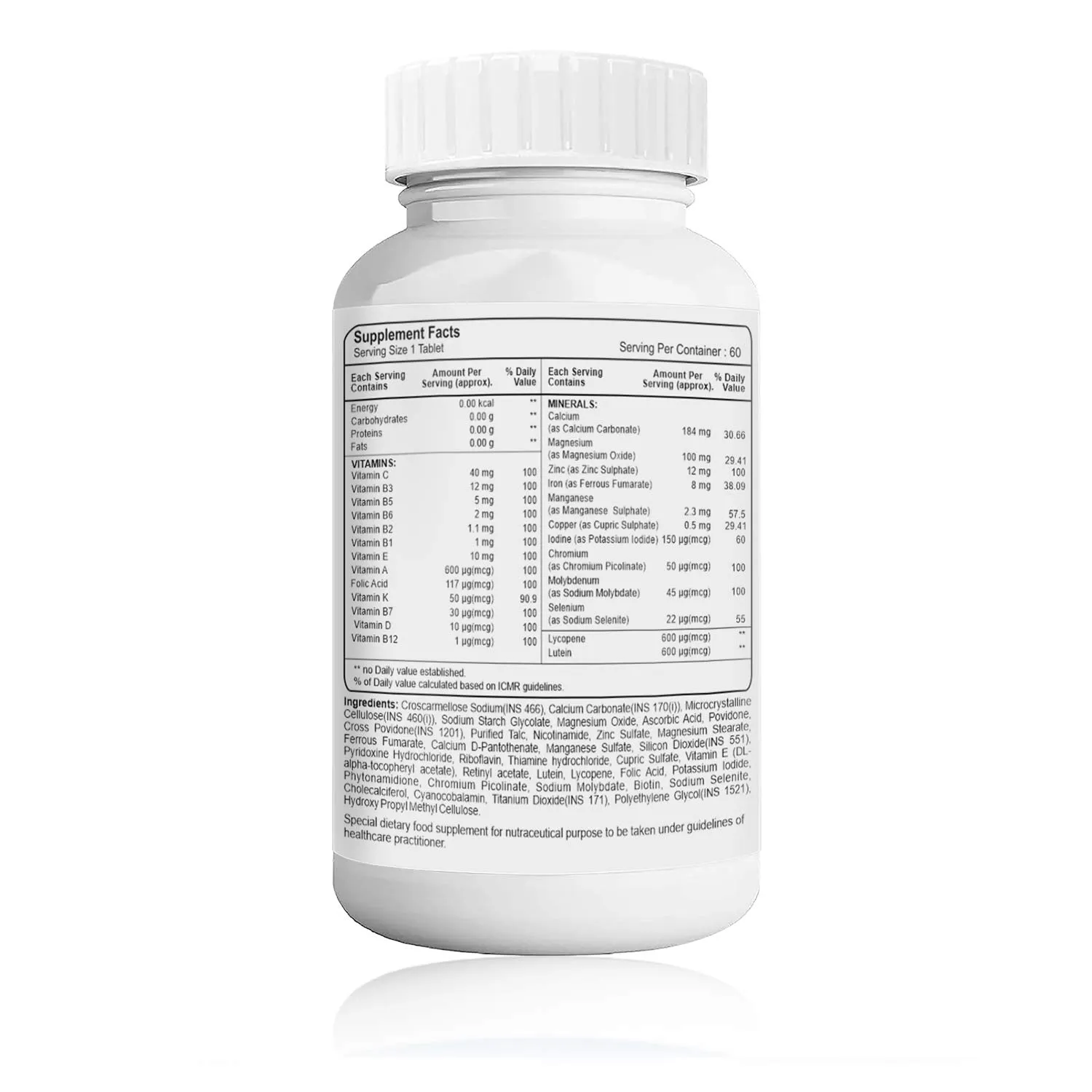 Healthvit Cenvitan Multivitamin for Men 50  | Men Daily Nutrition, Immunity Booster | Hair, Skin and Nails | Bone Health | Energy Boost | Metabolism Booster - 60 Tablets (25 Nutrients)
