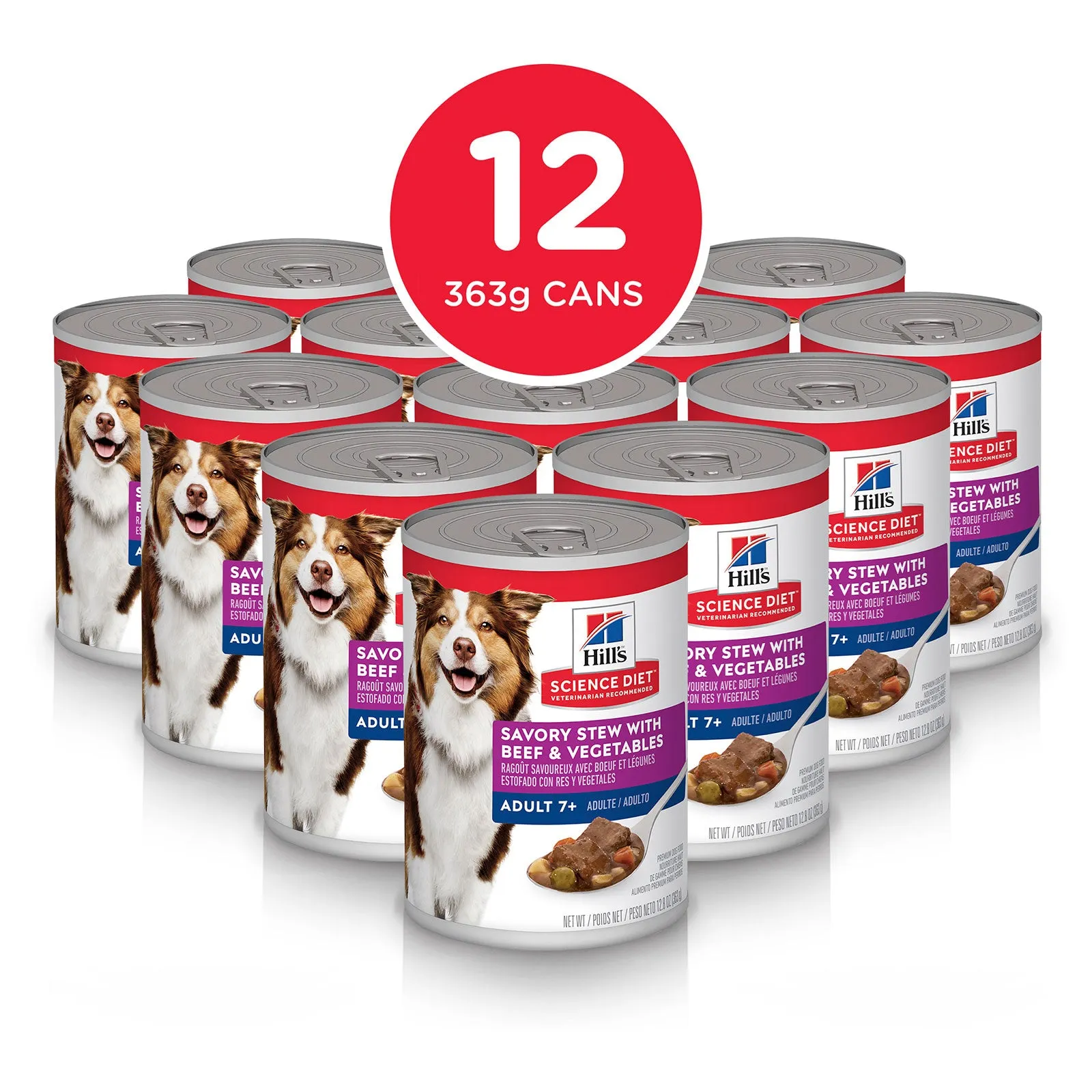 Hill's Science Diet Dog Food Can Adult 7  Savoury Stew Beef & Vegetables