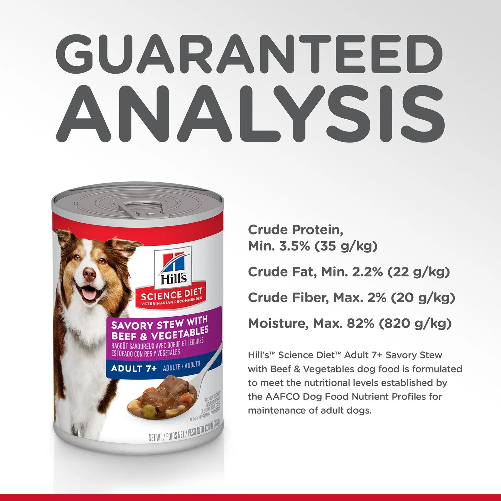 Hill's Science Diet Dog Food Can Adult 7  Savoury Stew Beef & Vegetables