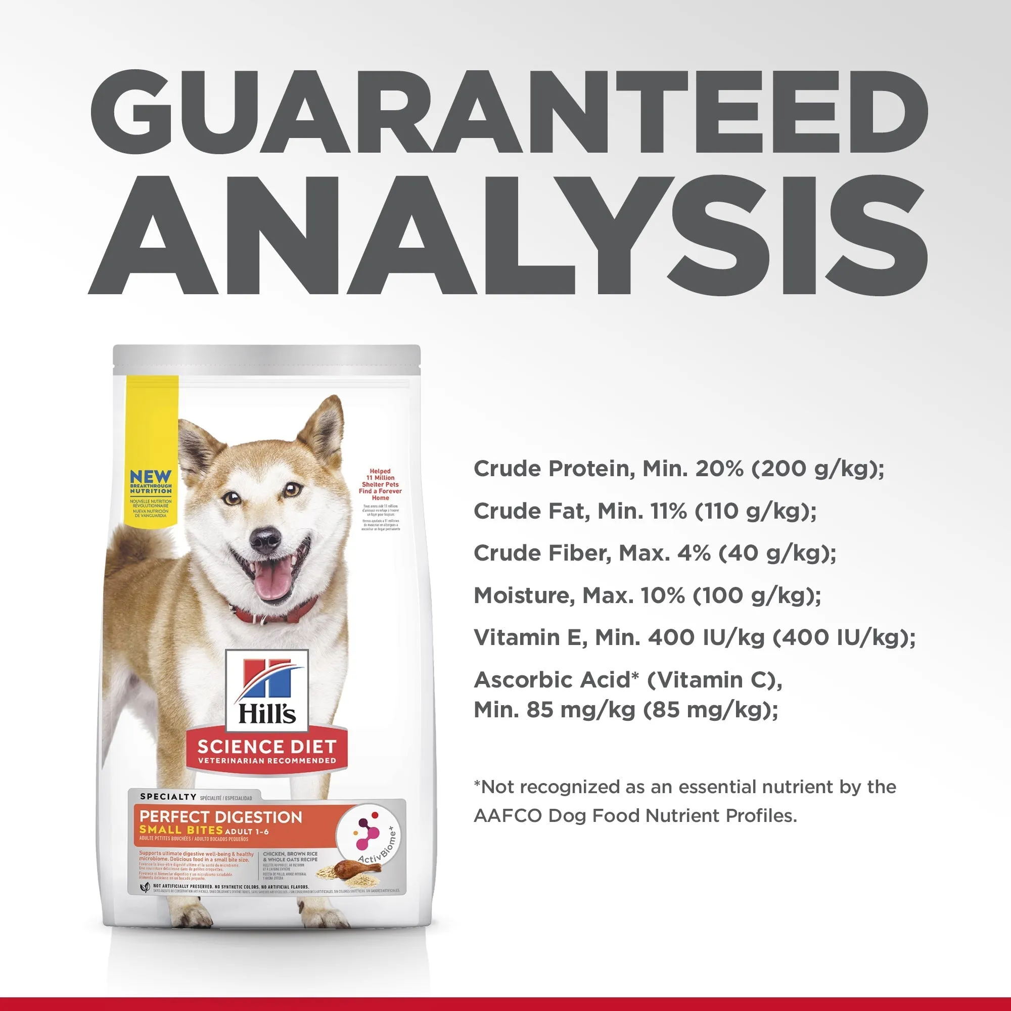 Hills Science Diet Perfect Digestion Small Bites Dry Dog Food 1.59kg***
