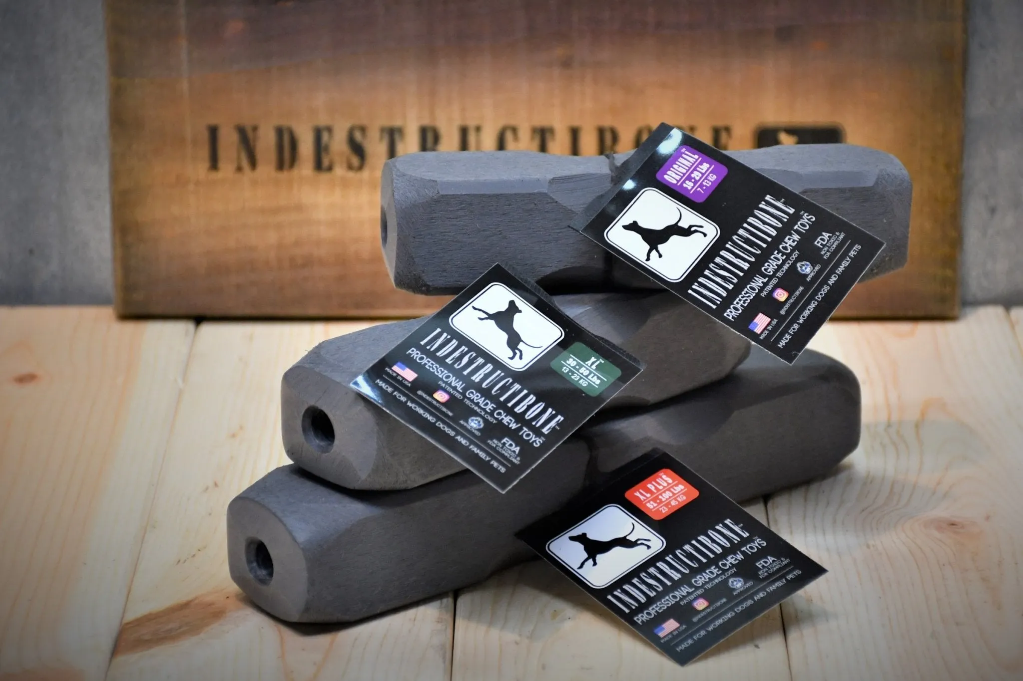 Indestructibone Professional Grade Chew Toys Variety Pack - 1 XL, 1 XL Plus, 1 Mega Max