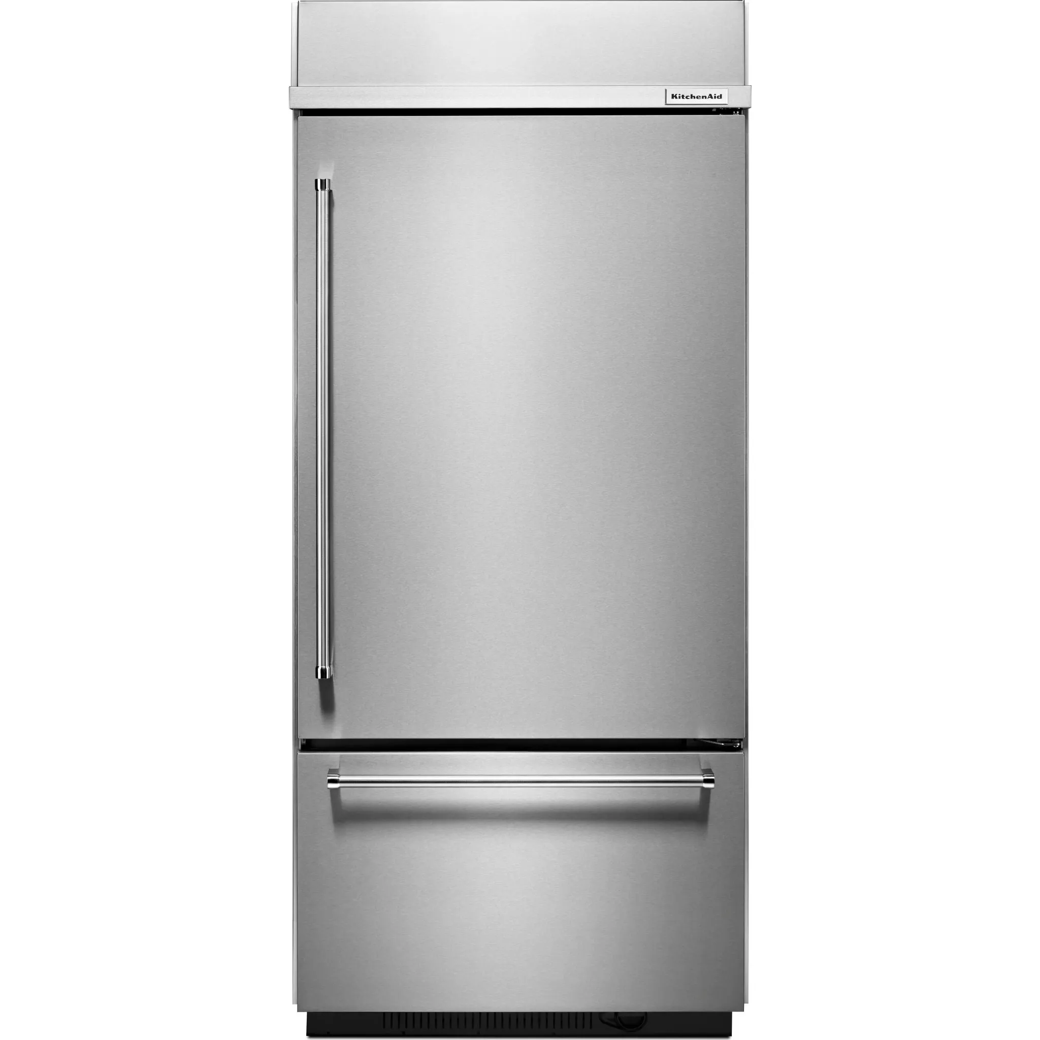 KitchenAid  20.9 cu. ft. 36" Width Built-In Stainless Bottom Mount Refrigerator with Platinum Interior Design (KBBR306ESS)