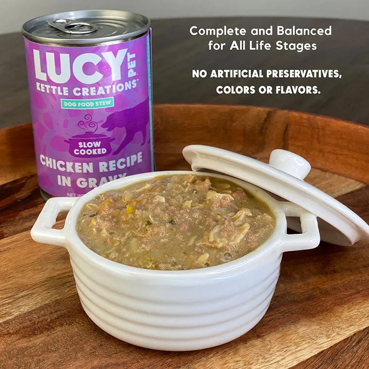 Lucy Pet Kettle Creations™ Chicken Dog Recipe in Gravy, Wet Dog Food, 12.5-oz Case of 12