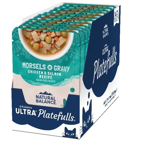 Natural Balance Platefulls Chicken & Salmon Recipe Morsels in Gravy Food Pouch