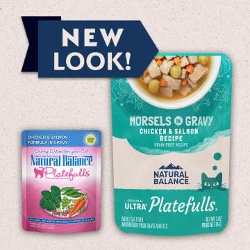 Natural Balance Platefulls Chicken & Salmon Recipe Morsels in Gravy Food Pouch