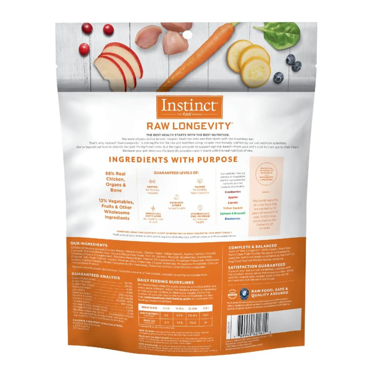 Nature's Variety Instinct Longevity Chicken Freeze Dried Raw Dog Food 16oz