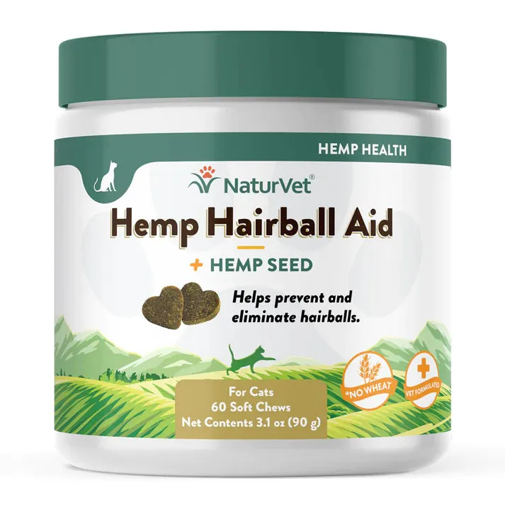 NaturVet Hemp Hairball Aid   Hemp Seed 60 soft chews