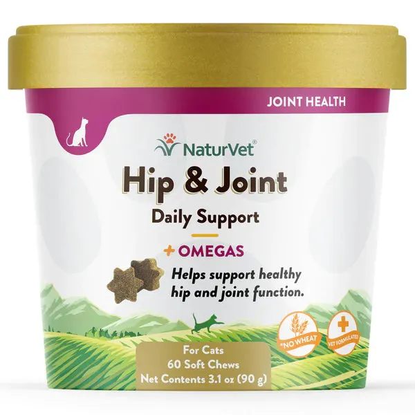 NaturVet Hip & Joint for Cats - 60 chew tabs