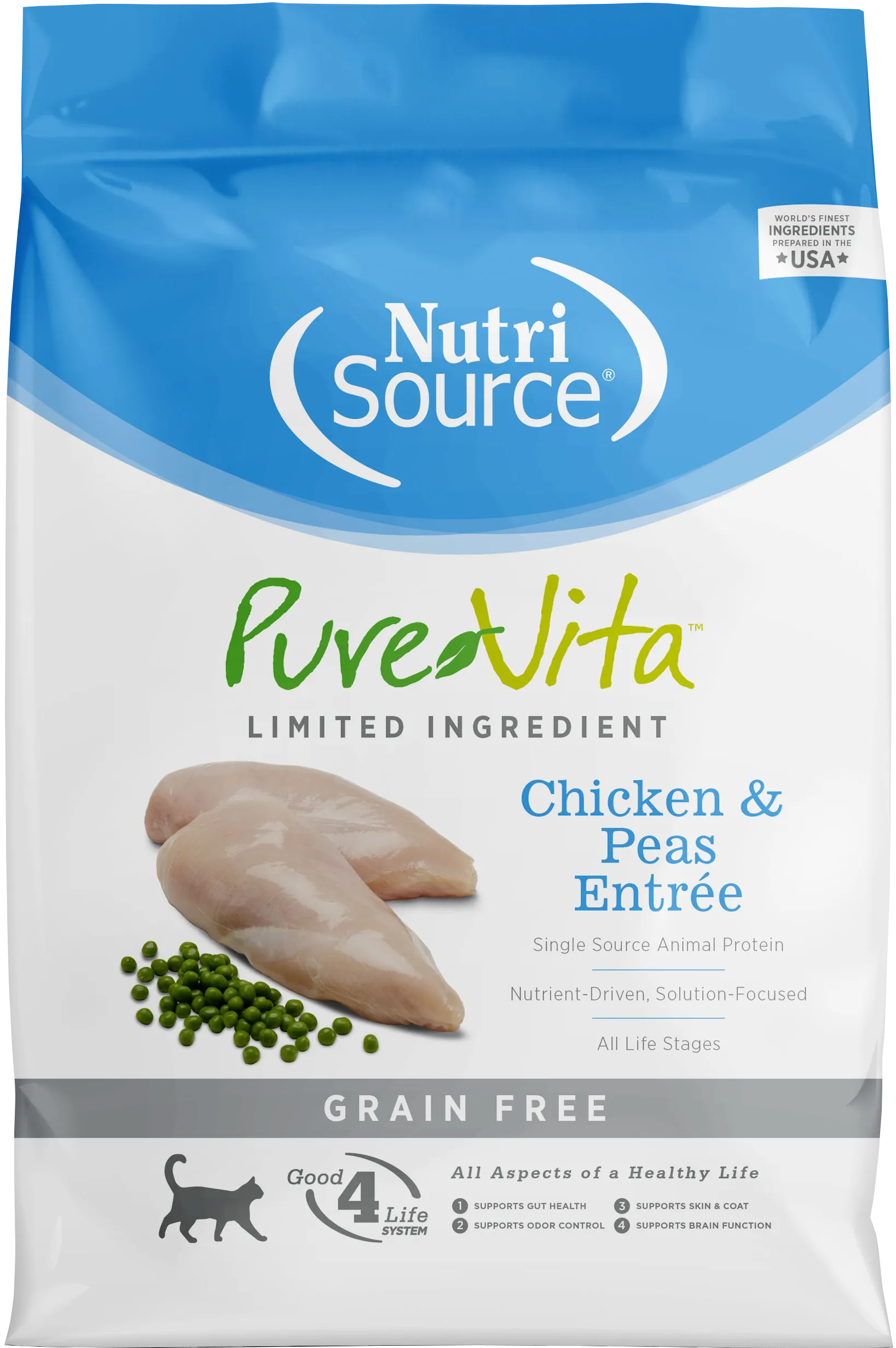 NutriSource PureVita Grain Free Chicken & Peas Entrée Dry Cat Food