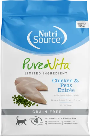 NutriSource PureVita Grain Free Chicken & Peas Entrée Dry Cat Food
