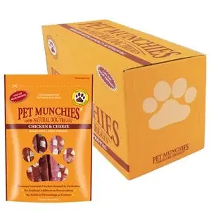 Pet Munchies Premium 100% Natural Chicken & Cheese Dog Treats - Multi-pack 8x100g