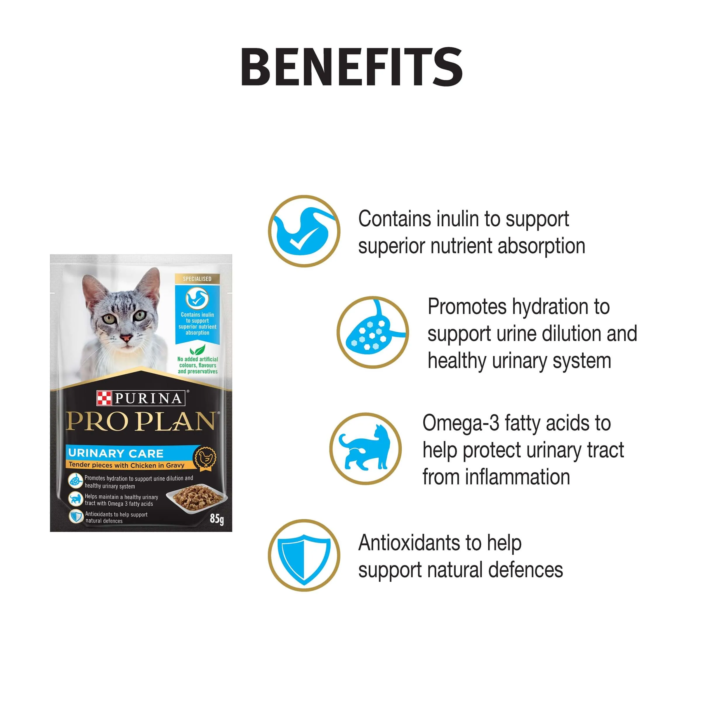 Pro Plan Urinary Tract Health Adult Chicken Gravy Pouch Wet Cat Food 85G
