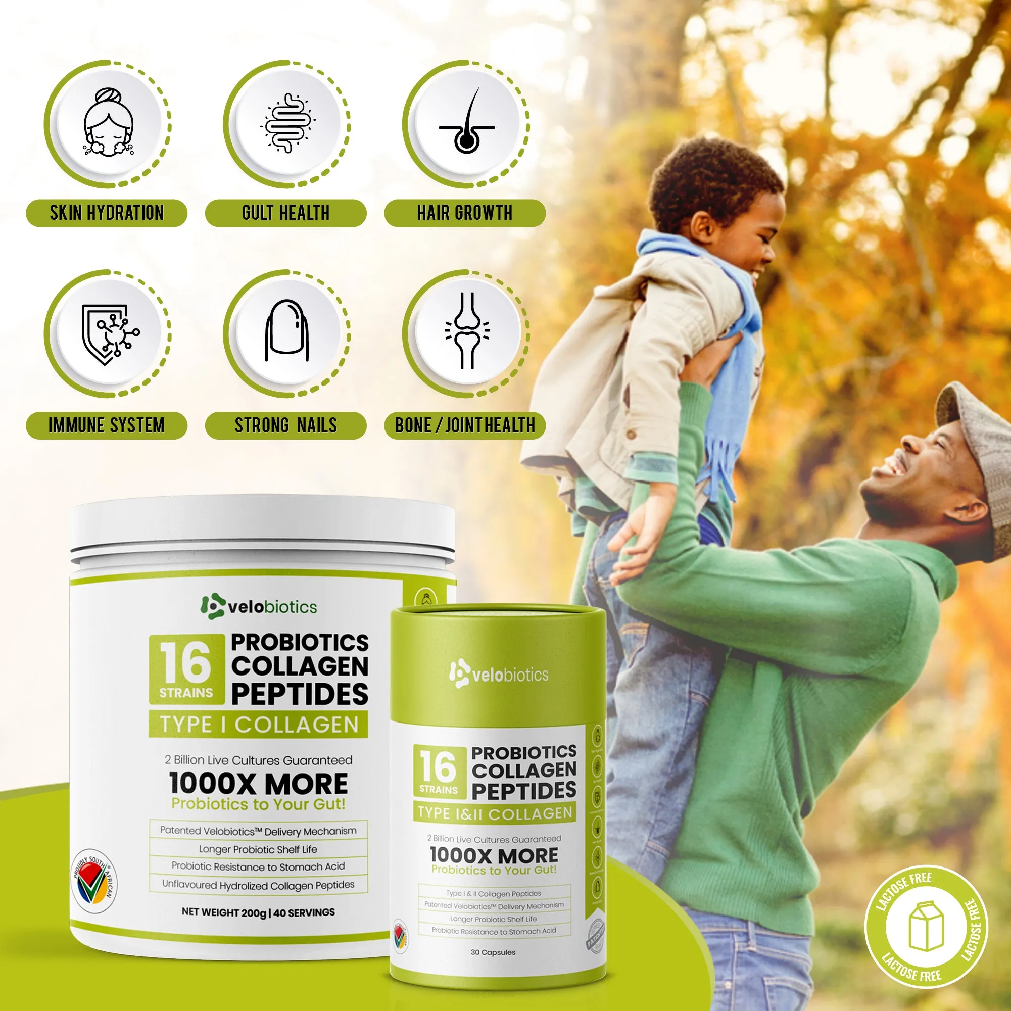 Probiotics Collagen Peptides Capsules for Skin, Hair, Nails & Joints