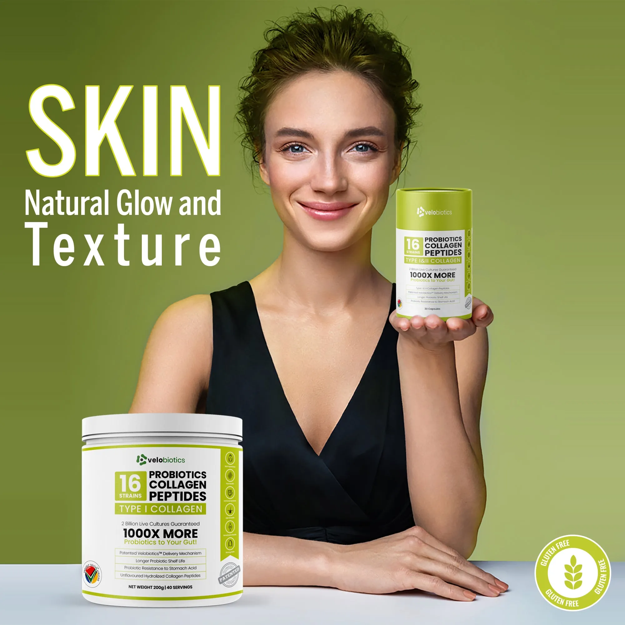 Probiotics Collagen Peptides Capsules for Skin, Hair, Nails & Joints