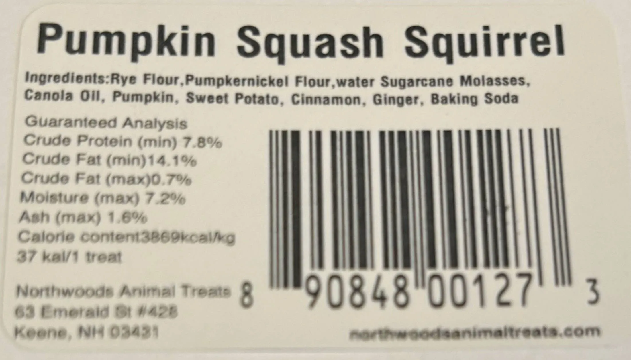 Pumpkin Squash Squirrel Dog Treats