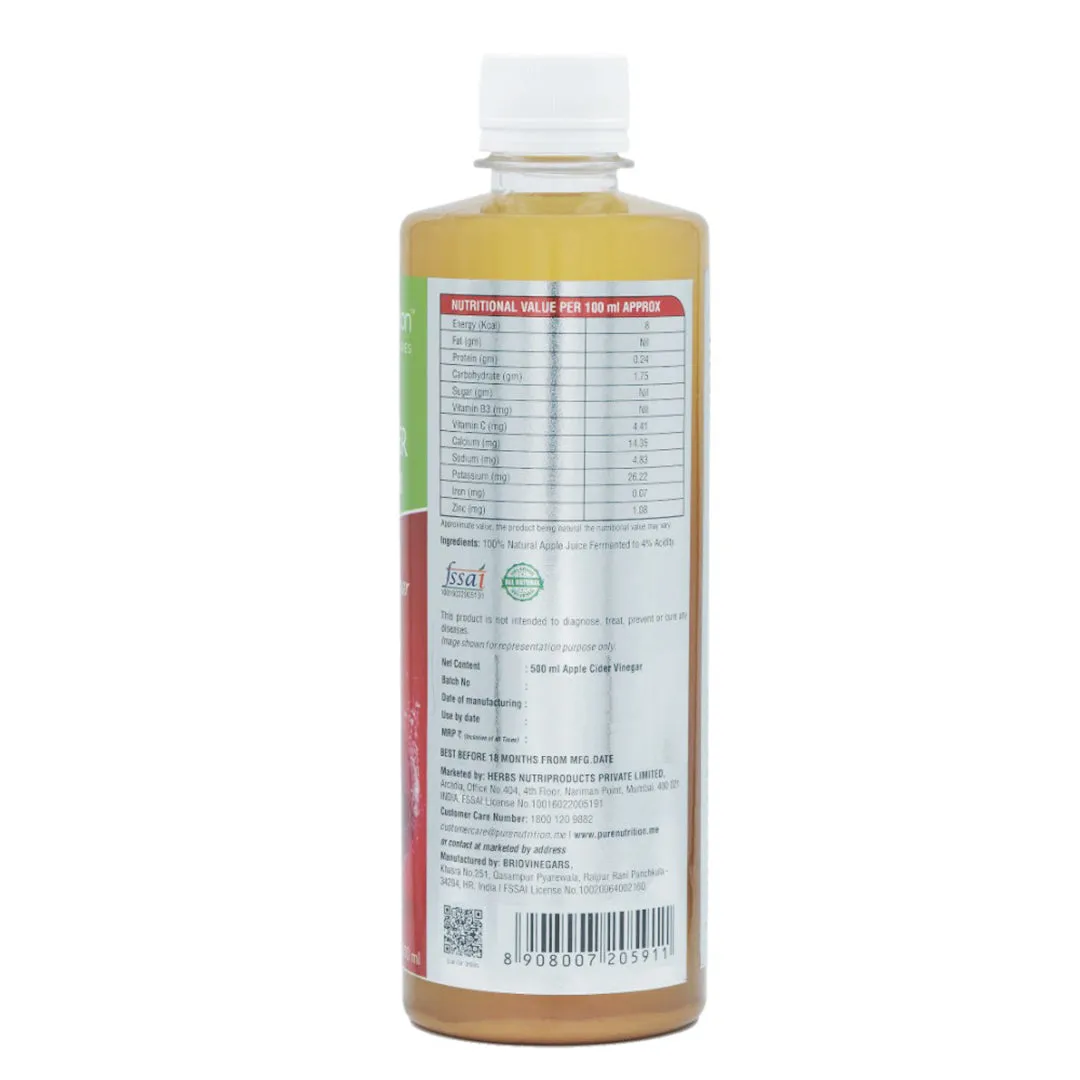 Pure Nutrition Raw Apple Cider Vinegar Liquid l Weight management - 500ml