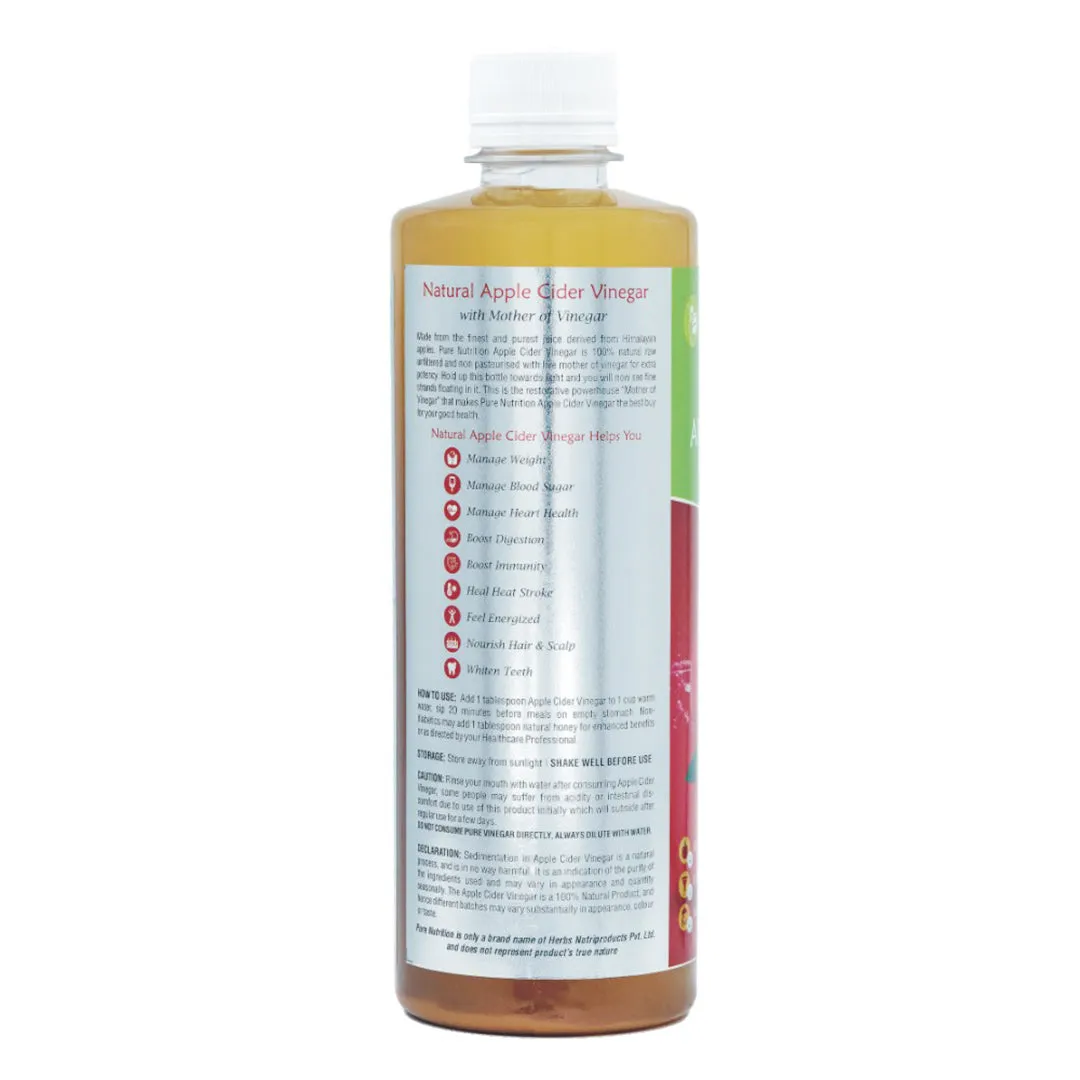 Pure Nutrition Raw Apple Cider Vinegar Liquid l Weight management - 500ml