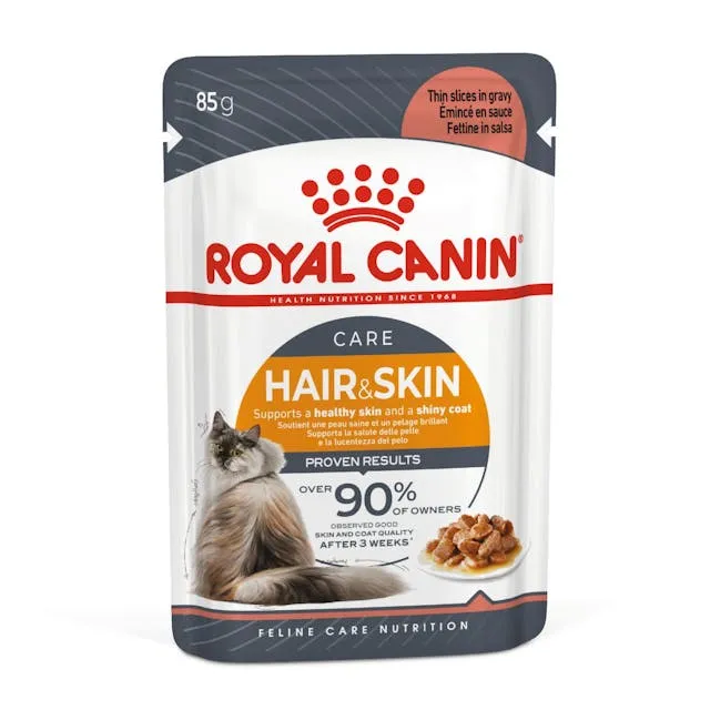Royal Canin Cat Hair and Skin Care Gravy Adult Wet Food Pouch 85g^^^