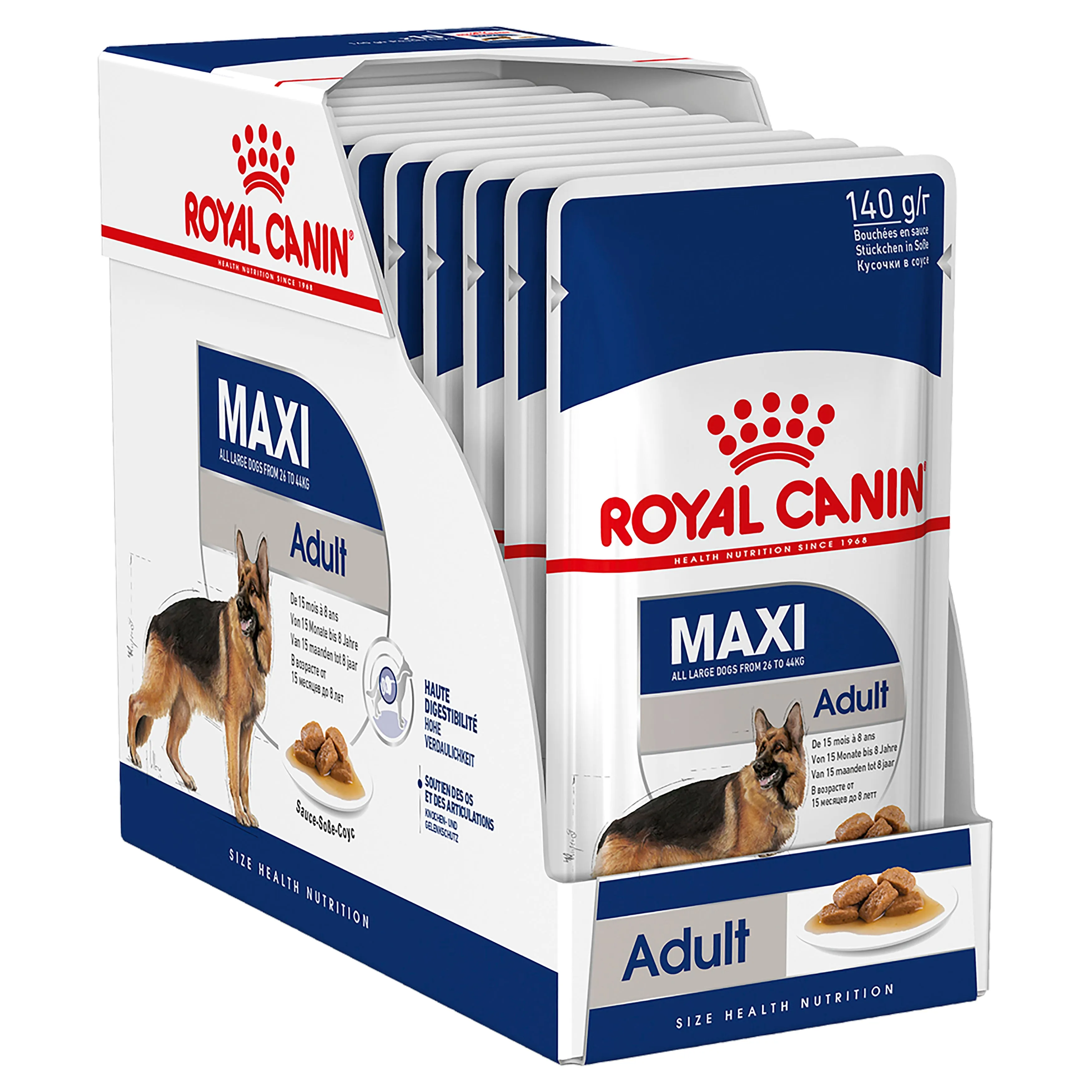 Royal Canin Maxi Adult Wet Dog Food Pouches 140g x 10