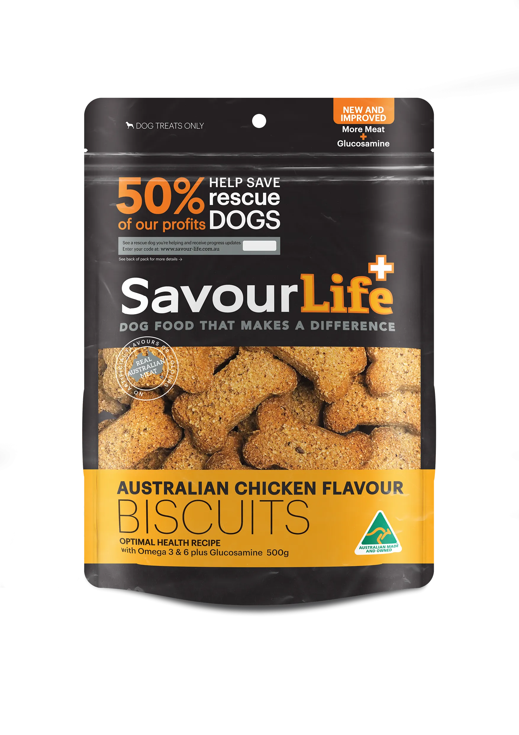 SavourLife Dog Treat Australian Chicken Flavour Biscuits 500g