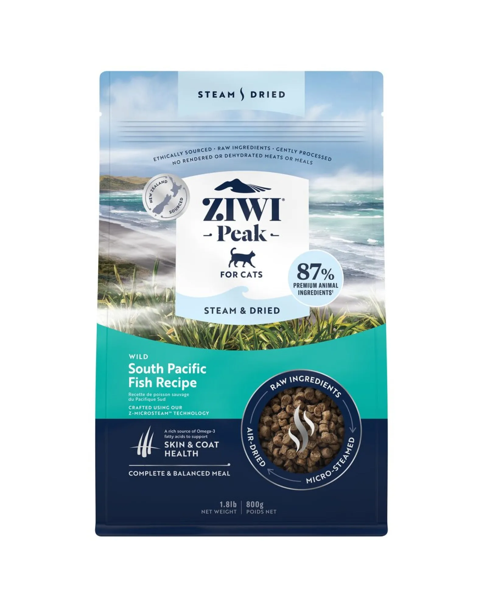 Steam & Dried Wild South Pacific Fish Recipe Cat Food