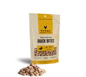 Vital Essentials Freeze-Dried Raw Duck Bites Dog Treats