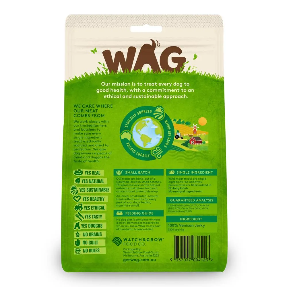 WAG Venison Jerky Grain-Free Dog Treats 200g